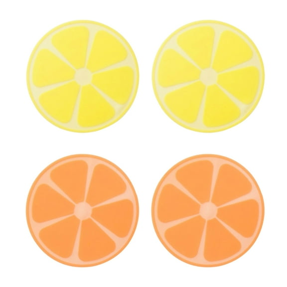 Yageerya 4 Pcs Round Silicone Bowl Covers Elastic Stretch Wraps Reusable Expandable Food Lids for Microwave Oven Yellow and Orange)