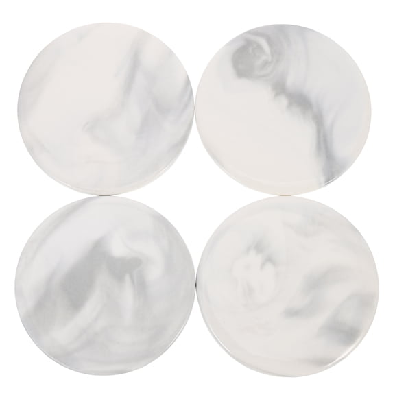 Yageerya 4Pcs Coasters for Drinks Marble Pattern Coasters Ceramic and Wood Coasters Round Cup Coasters