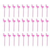 Yageerya 50 Pcs Colorful Flamingo Picks Decoration for Cake Dessert Party Supplies (Red)