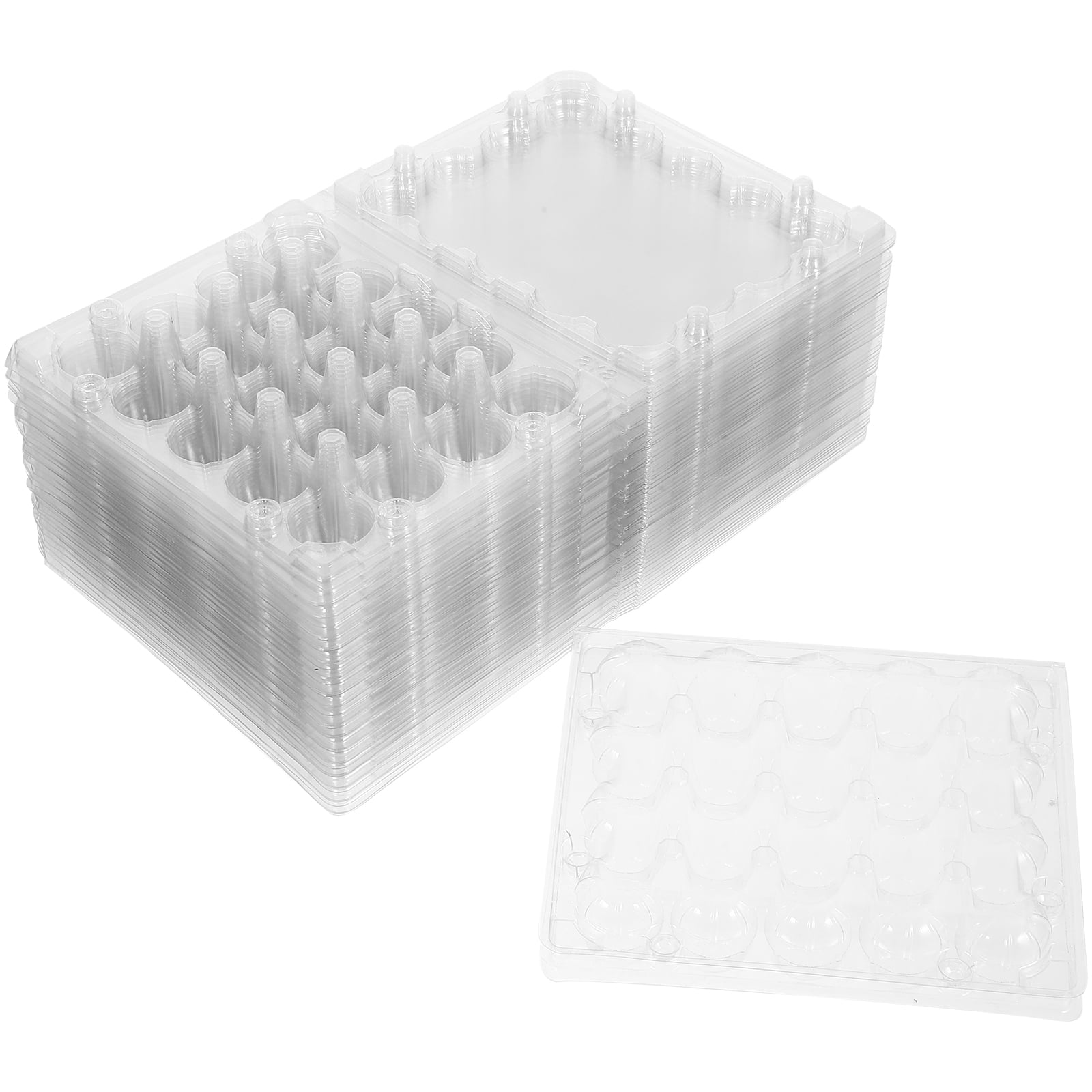 Yageerya 50pcs 20 Grids Quail Egg Tray Plastic Transparent Egg