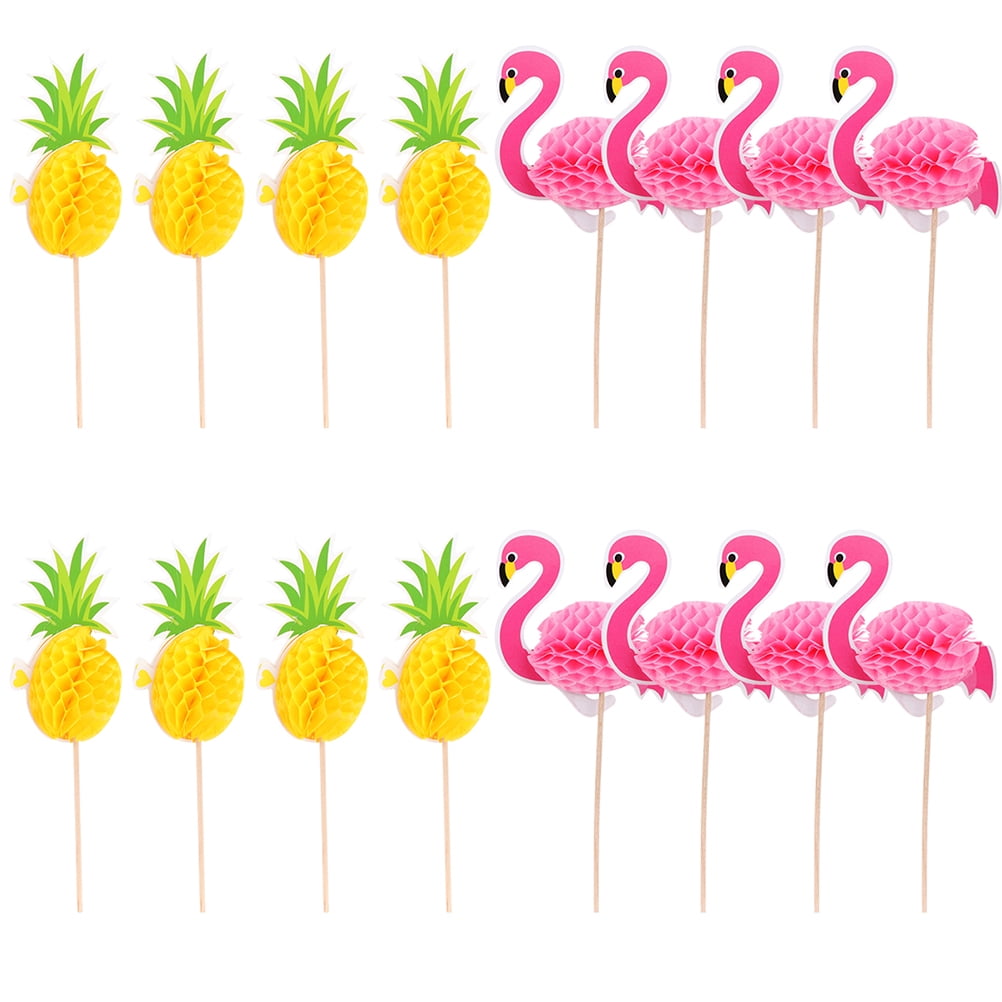 Yageerya 50pcs Creative Flamingo Shape Cupcake Toppers Picks Cake Ornaments (Mixed Style)