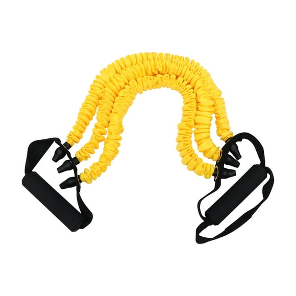 Yageerya Adults Chest Expander Three Tubes Spring Exerciser Fitness Exercise Puller Portable Muscle Training Equipments Stretchy Arm Pulling Resistant Band for Men Women (Yellow, 3x10 Pounds)