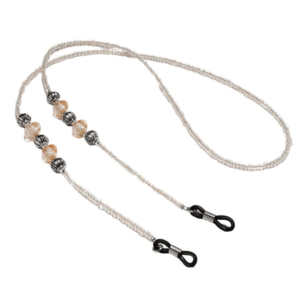 Yageerya White Vintage Beads Eyeglasses Strap Beads Pendant