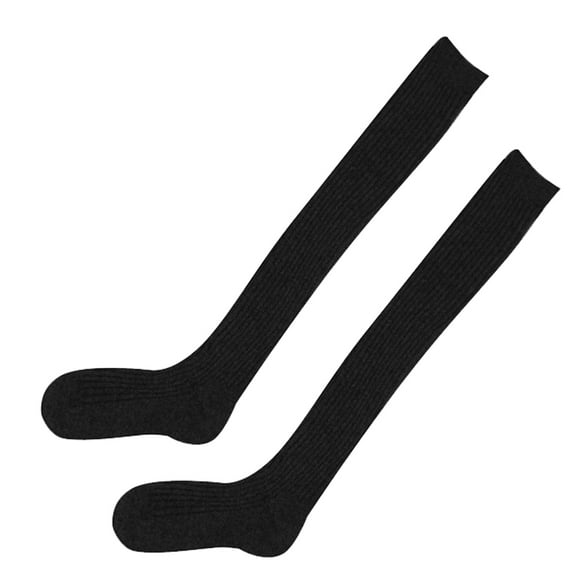 Yageerya Women Girls Winter Wool Thigh High Socks Thickened Warm Stockings Over the Knee Socks (Black)
