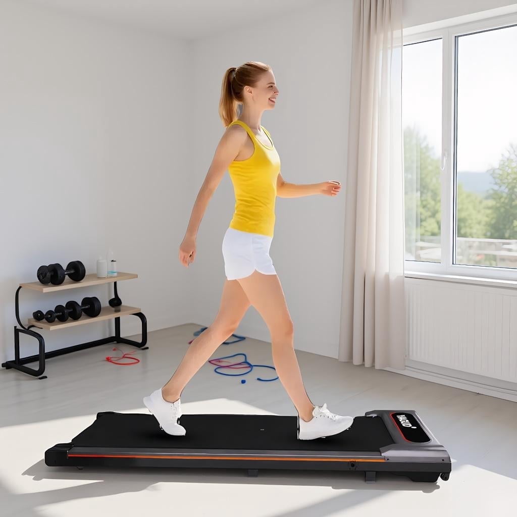 Yagud Walking Pad Under Desk Treadmill with Wheels for Home and Office ...