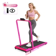 Yagud Walking Pad Treadmill with Handle Bar and Adjustable Incline, 3.8HP Portable Electric Treadmills with Wheels for Home, Home Treadmills with Incline, 0.5-3.8MPH, Bright Red