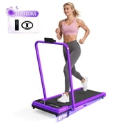 Yagud Walking Pad Treadmill with Handle Bar and Adjustable Incline, 3.8HP Portable Electric Treadmills with Wheels for Home, Home Treadmills with Incline, 0.5-3.8MPH, Purple