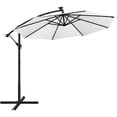 thumbnail image 1 of Yaheetech 10 ft Patio Hanging Cantilever Umbrella with 32 LED Lights & Adjustable Tilt, Cream, 1 of 7
