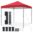 thumbnail image 1 of Yaheetech 10x10ft Pop-up Canopy with One-Push-To-Lock Setup Mechanism, Red, 1 of 9