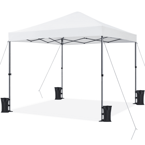 Yaheetech 10x10ft Pop-up Canopy with One-Push-To-Lock Setup Mechanism, White