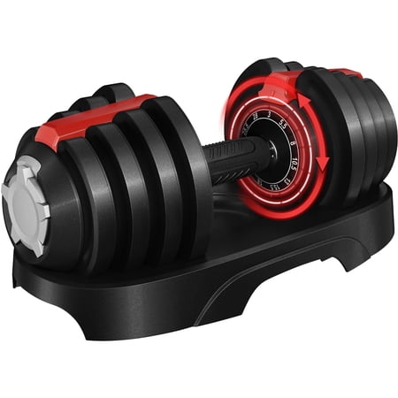 Yaheetech 11-in-1 Adjustable Dumbbell Weight For Home Gym, Black & Red