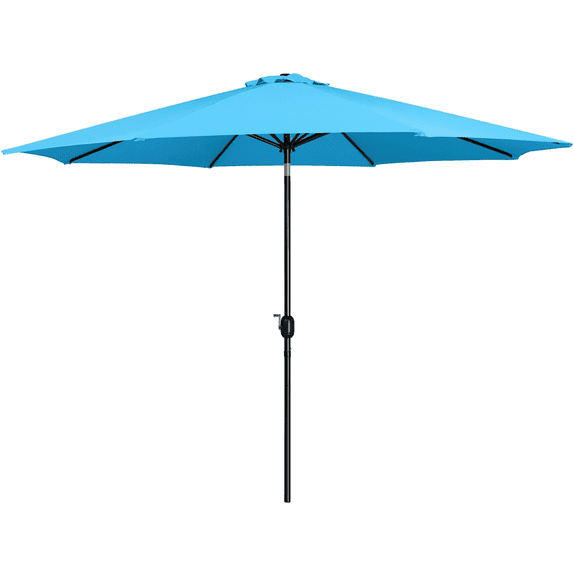 Yaheetech 11FT Patio Umbrella with 8 Ribs and Push Button Tilt and Crank, Sky Blue