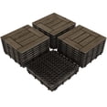 thumbnail image 1 of Yaheetech 12 x 12 in 27pcs Wooden Floor Tiles Interlocking Tiles Patio Pavers Composite Decking for Outdoor & Indoor, Black, 1 of 8
