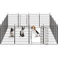thumbnail image 1 of Yaheetech 16 Panels Foldable Metal Puppy Fence with Door, 31.5″ H, Black, 1 of 9