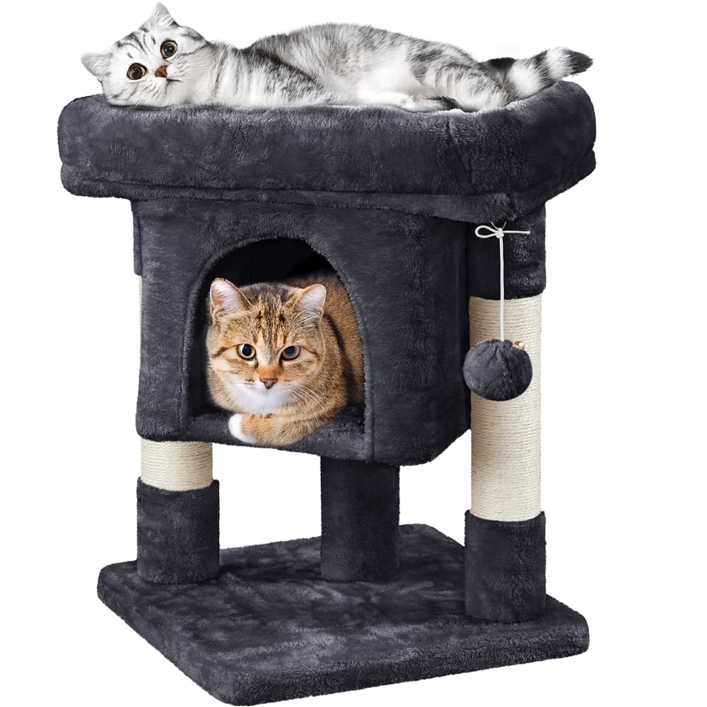 Yaheetech Solid 2-Level Cat Tree Condo for Small Pets with Scratch ...