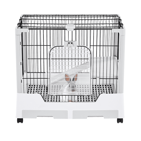 Yaheetech 2-Level Rolling Small Animal Cage With Platform and Ramp, Gray