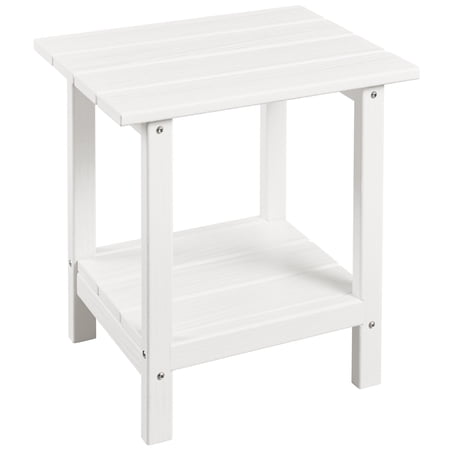 Yaheetech 2 Tier HDPE Patio Adirondack Side Table for Pool Garden, White
