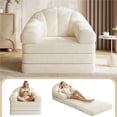 thumbnail image 1 of Yaheetech Convertible Sofa Bed 2-in-1 Folding Sleeper Chair Bed Corduroy Couch Bean Bag Chair for Living Room and Bedroom, Beige, 1 of 6