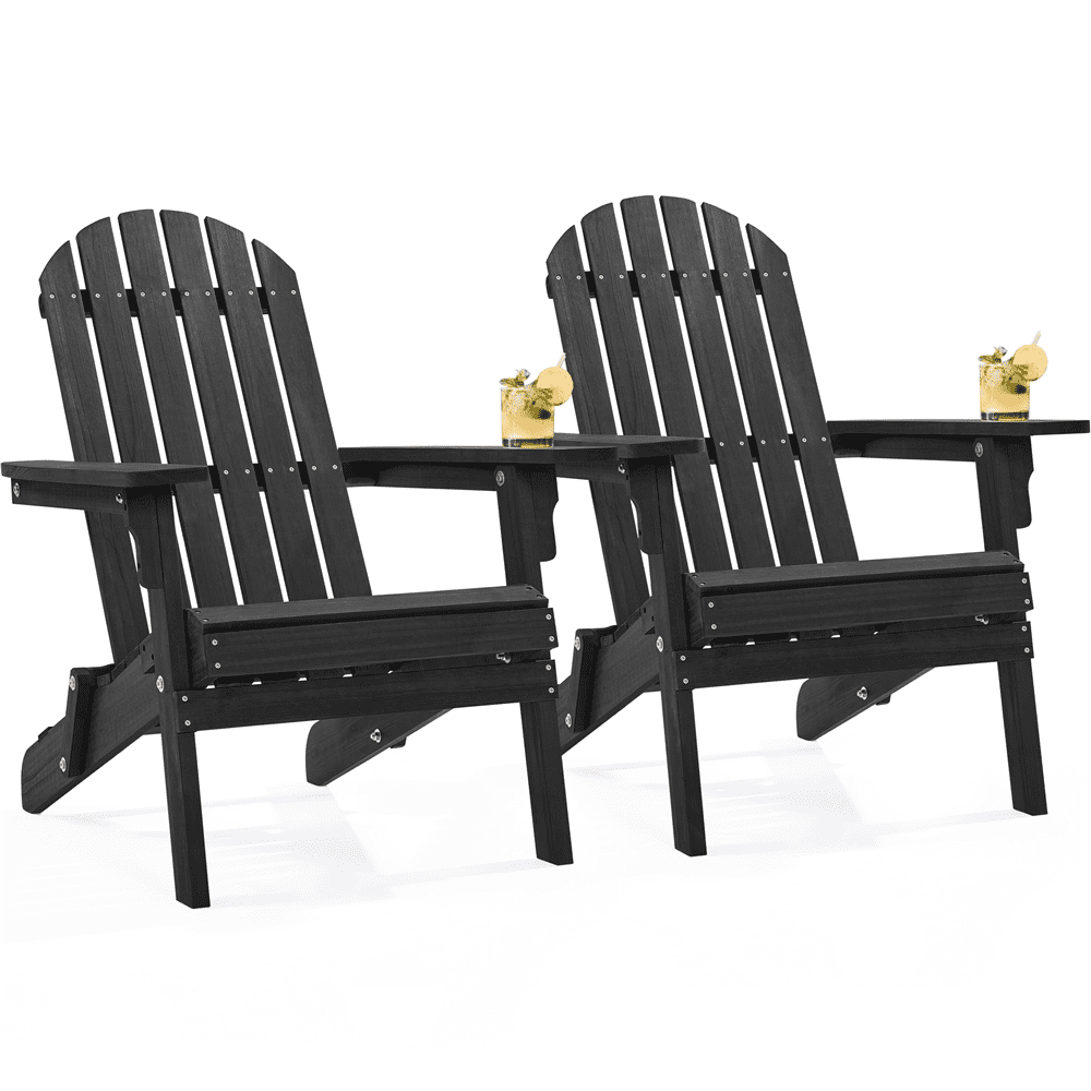 Yaheetech 2piece Folding Adirondack Chair,Black