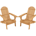 thumbnail image 1 of Yaheetech 2-piece Wood Folding Adirondack Chair, Brown, 1 of 9