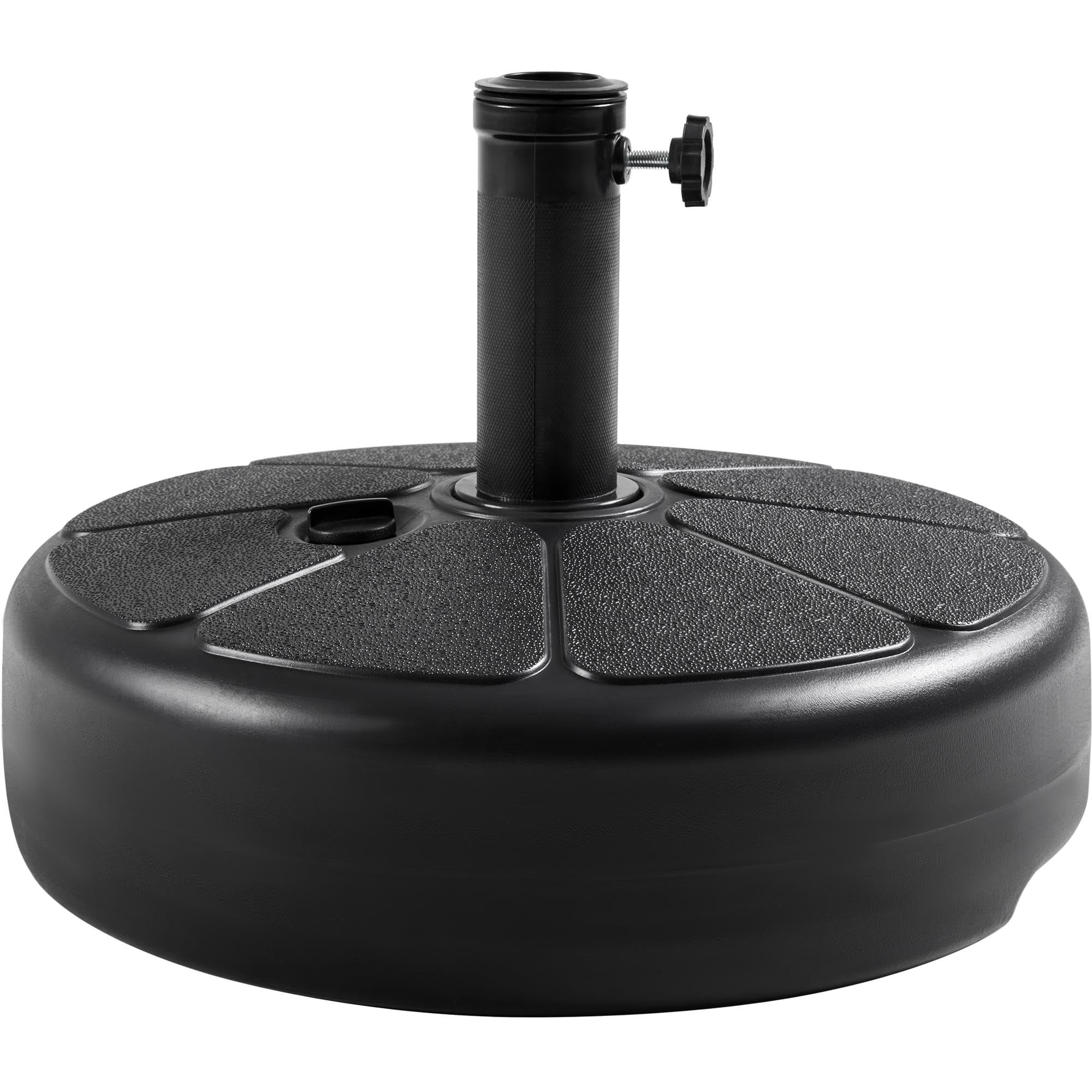 Yaheetech 22L Umbrella Base Stand - Round Water & Sand Filled Plastic Free-Standing Umbrella Base w/Built-in Handle & Anti-Slip Design for Outdoor/Lawn/Garden/Beach, Black