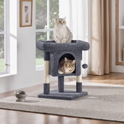 Yaheetech 23.5  H Spacious Cat Tree with Large Top Perch, Condo & Scratching Posts, Dark Gray