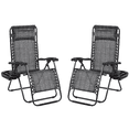 thumbnail image 1 of Yaheetech 26in Outdoor Zero Gravity Chair with Cupholder/Pillow, Set of 2, Gray, 1 of 10