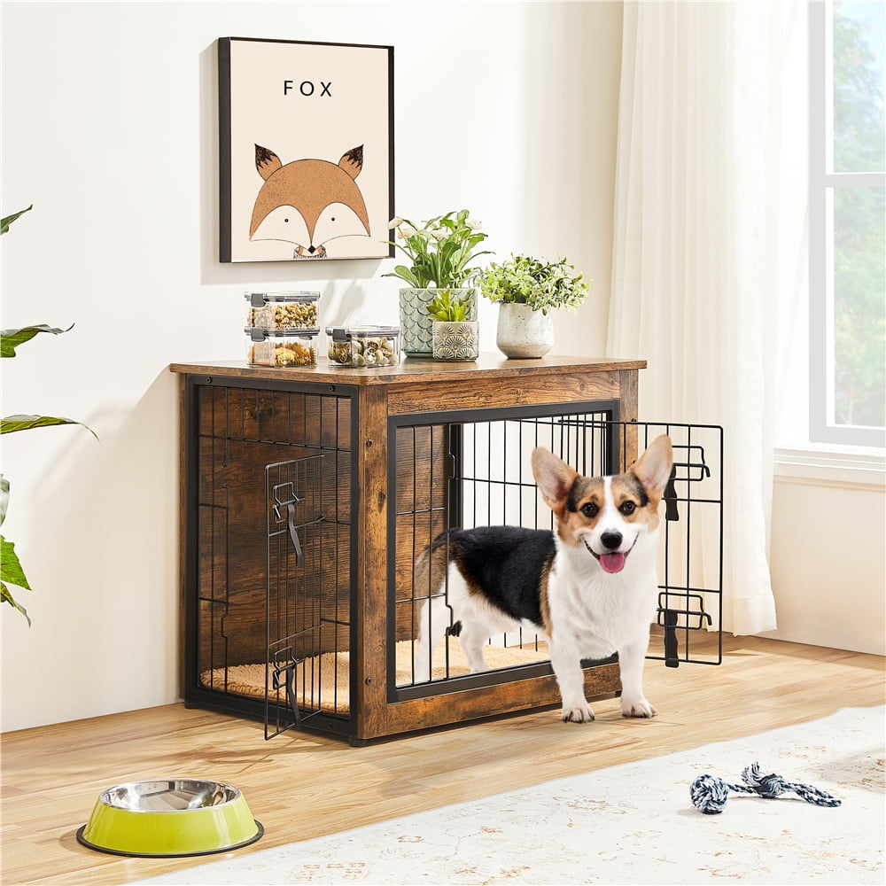 Yaheetech 27.5'' W Industrial Multi-functional Wooden Dog Crate ...