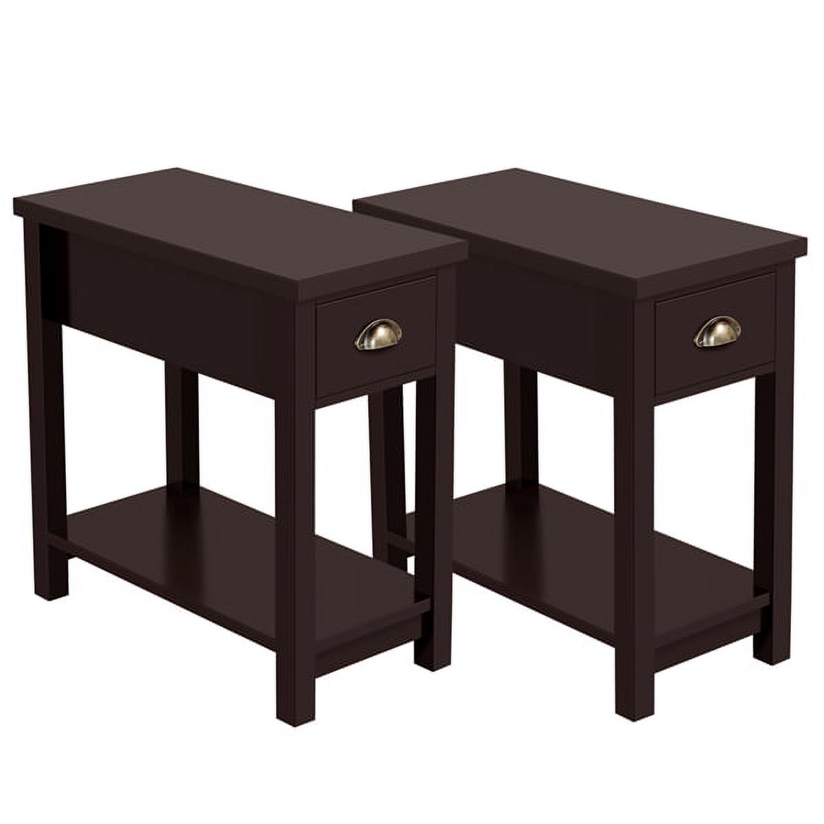 Yaheetech 2PCS Side Table End Table Night Stand Bedside Table Storage