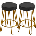 thumbnail image 1 of Yaheetech 2pcs 26.5'' H Upholstered Velvet Counter Stools, Black, 1 of 9