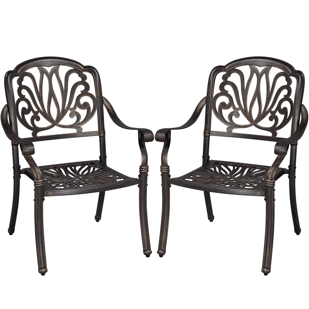 Yaheetech 2pcs Outdoor Aluminium Bistro Chair Stackable Patio Dining