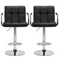thumbnail image 1 of Yaheetech 2pcs PU Leather Adjustable Bar Stools for Dining Room, Black, 1 of 8