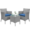 thumbnail image 1 of Yaheetech 3-Piece Wicker Furniture Set with Side Table, Gray/Dark Blue, 1 of 8