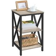 Yaheetech 3 Tier Side Table with Shelf for Living Room, Gray