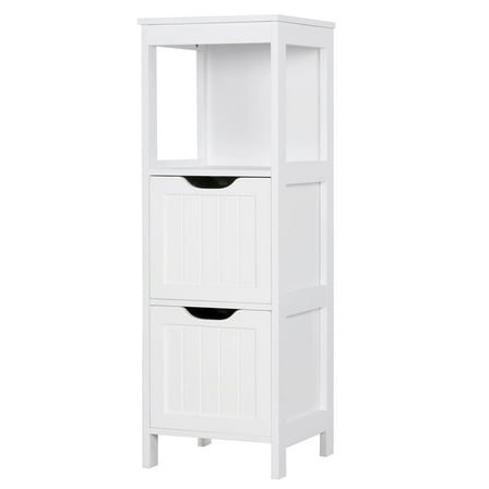 Yaheetech 3 Tiers Bathroom Cabinet Shelf Storage with Free Standing, White