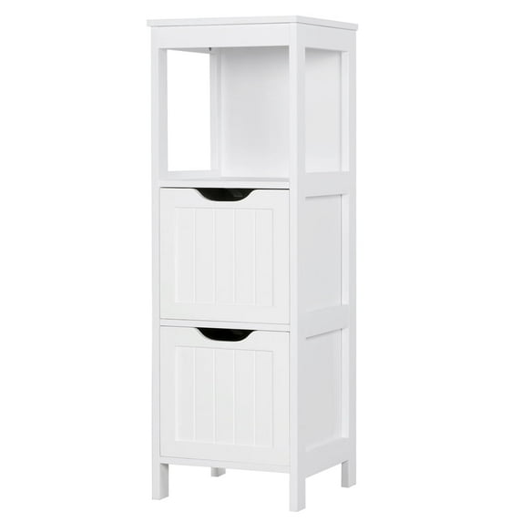 Yaheetech 3 Tiers Bathroom Cabinet Shelf Storage with Free Standing, White