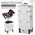 thumbnail image 1 of Yaheetech 3 in 1 Professional Aluminum Rolling Makeup Trolley Artist Train Case Cosmetic Organizer Makeup Case(4 wheeler accessories), 1 of 9