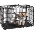 thumbnail image 1 of Yaheetech 30'' Folding Metal Wire Pet Kennel Dog Crate with Divider and Pull-out Tray, Black, 1 of 9