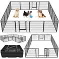 thumbnail image 1 of Yaheetech 31.5"H 16 Panels Heavy Duty Dog Playpen Outdoor & Indoor, Black, 1 of 5