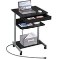 thumbnail image 1 of Yaheetech 31.5''H  Laptop Computer Desk with Power Outlet,Black, 1 of 8