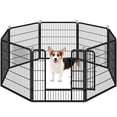 thumbnail image 1 of Yaheetech 31.5"H Heavy Duty Pet Playpen, Black, 8 Panel, 1 of 6