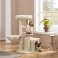 thumbnail image 1 of Yaheetech 34" Height Plush Cover Cat Tree with Condo and Sisal Ropes Posts, Beige, 1 of 7