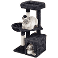 thumbnail image 1 of Yaheetech 34" Height Plush Cover Cat Tree with Condo and Sisal Ropes Posts, Black, 1 of 8