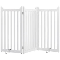 Yaheetech 35.6" Tall 3-Panel Wooden Pet Gate with Support Feet, White
