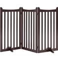 thumbnail image 1 of Yaheetech 35.6" Tall 3-Panel Wooden Pet Gate with Support Feet, Espresso, 1 of 7
