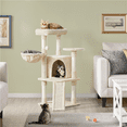 thumbnail image 1 of Yaheetech 42″H Big Condo Cat Tree with Scratching Post for Kittens, Beige, 1 of 11