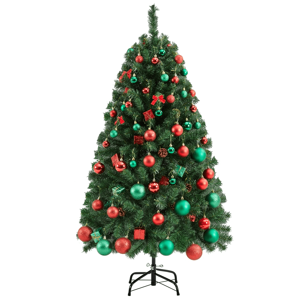 4.5ft Green Hinged Spruce Artificial Christmas Tree with PVC Tips
