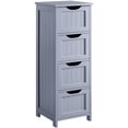 thumbnail image 1 of Yaheetech 4 Drawers Wooden Bathroom Floor Cabinet Side Storage Organizer Free-Standing Cabinet, Gray, 1 of 7