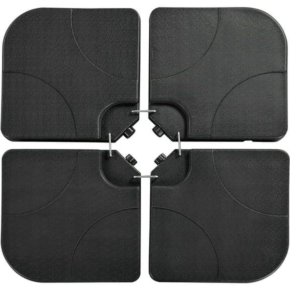 Yaheetech 4-Piece Fillable Patio Umbrella Base Stand Outdoor Cantilever Offset Umbrella Stand for Garden, Backyard and Poolside, Black