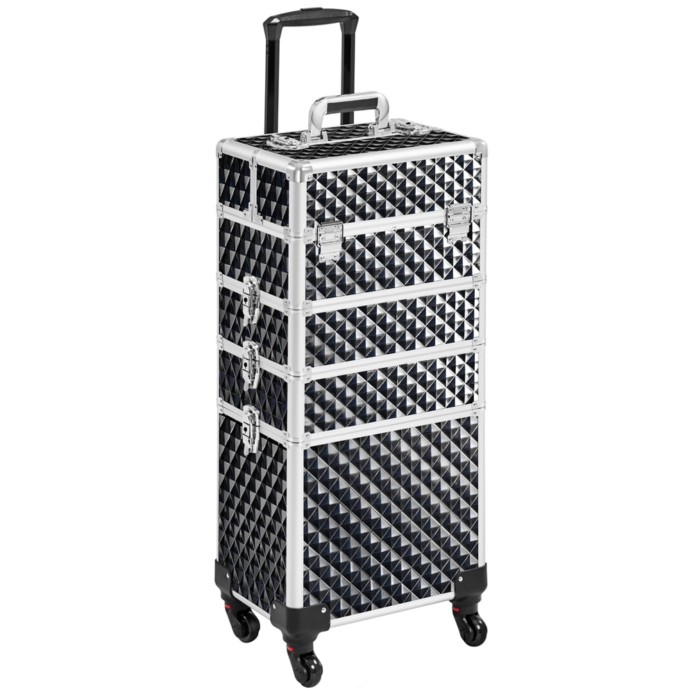 Yaheetech 4in1 Professional Rolling Makeup Train Case, Cosmetic